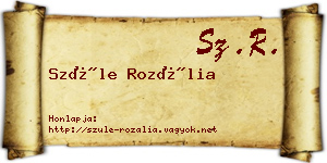 Szüle Rozália névjegykártya
